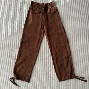 Mango Linen Cargo Pants